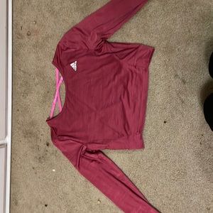 adidas pink cropped shirt(made to be worn with a sports bra) barley worn, comfy